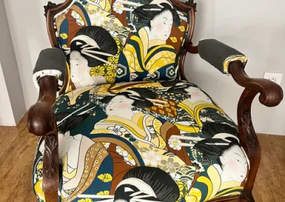 sillón con detalles japoneses